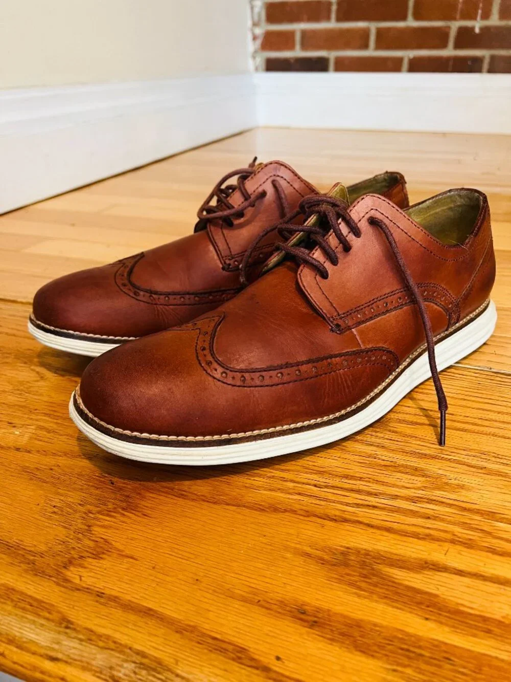 Cole Haan Grand OS Mens Sz 12 M Brown Leather Wingtip Oxford Casual Shoes C26471